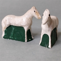 heste gips hvide vintage legetøj genbrug